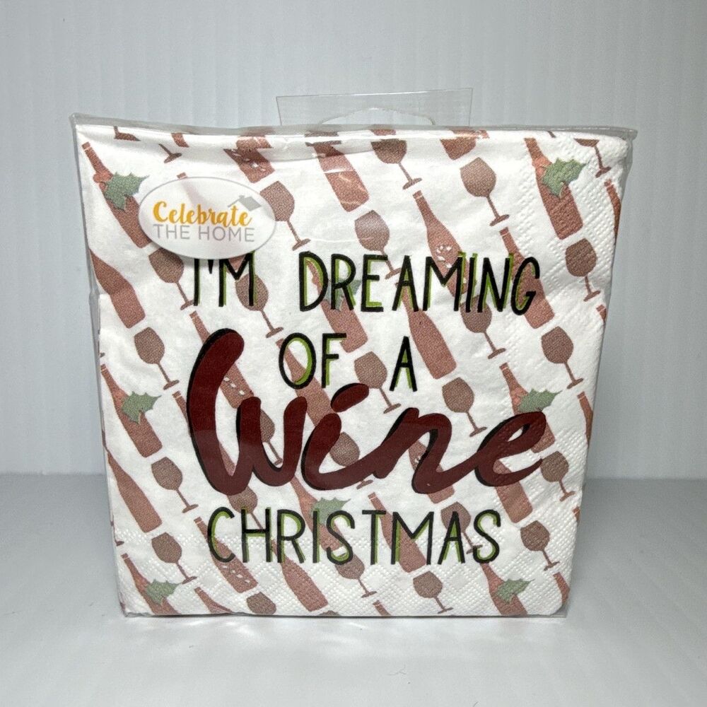 Celebrate the Home 3-Ply Paper Napkins "I'm Dreaming of a Wine Christmas" 40